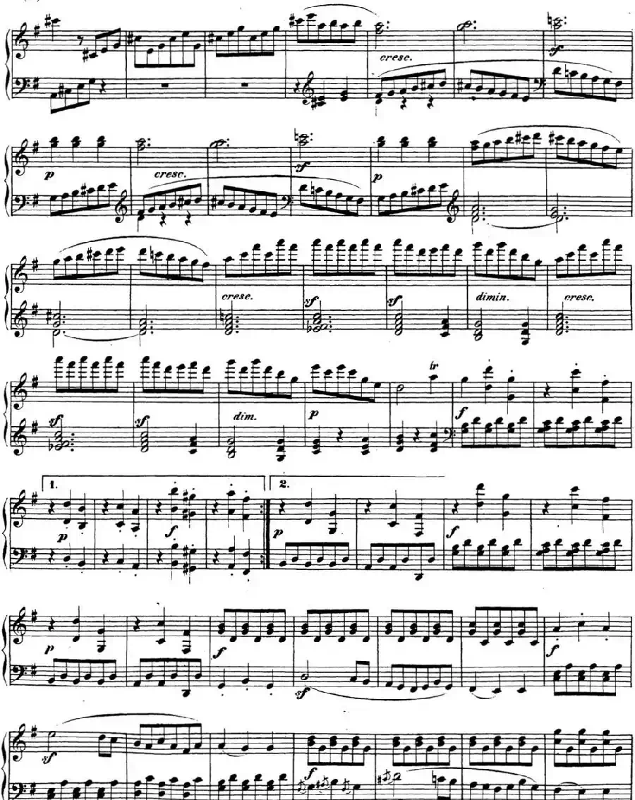 贝多芬钢琴奏鸣曲25 杜鹃 G大调 Op.79 G major