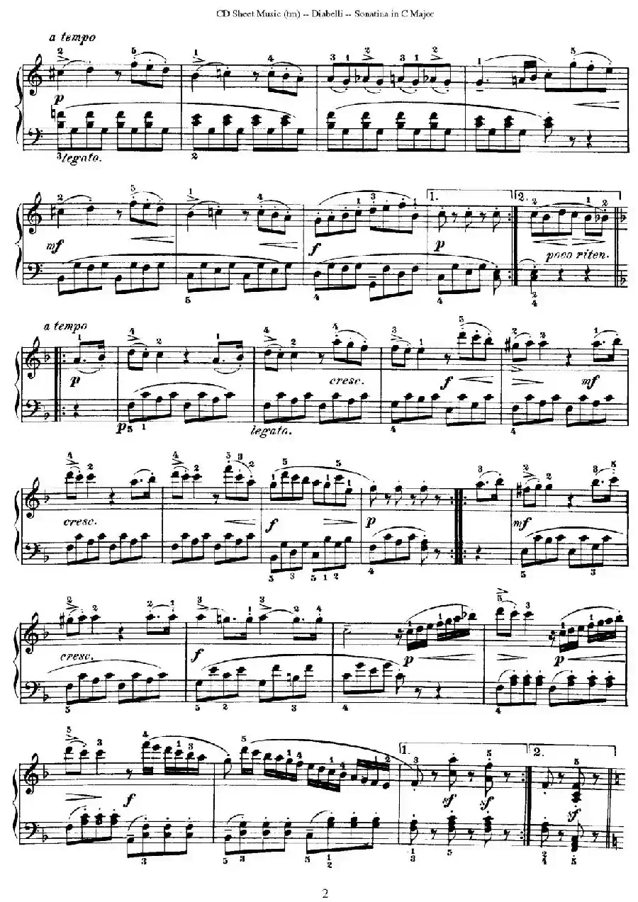 4 Piano Sonatinas（4首钢琴小奏鸣曲）（Op.151 No.2）