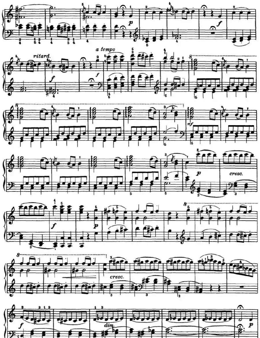 海顿 钢琴奏鸣曲 Hob XVI 50 in C major