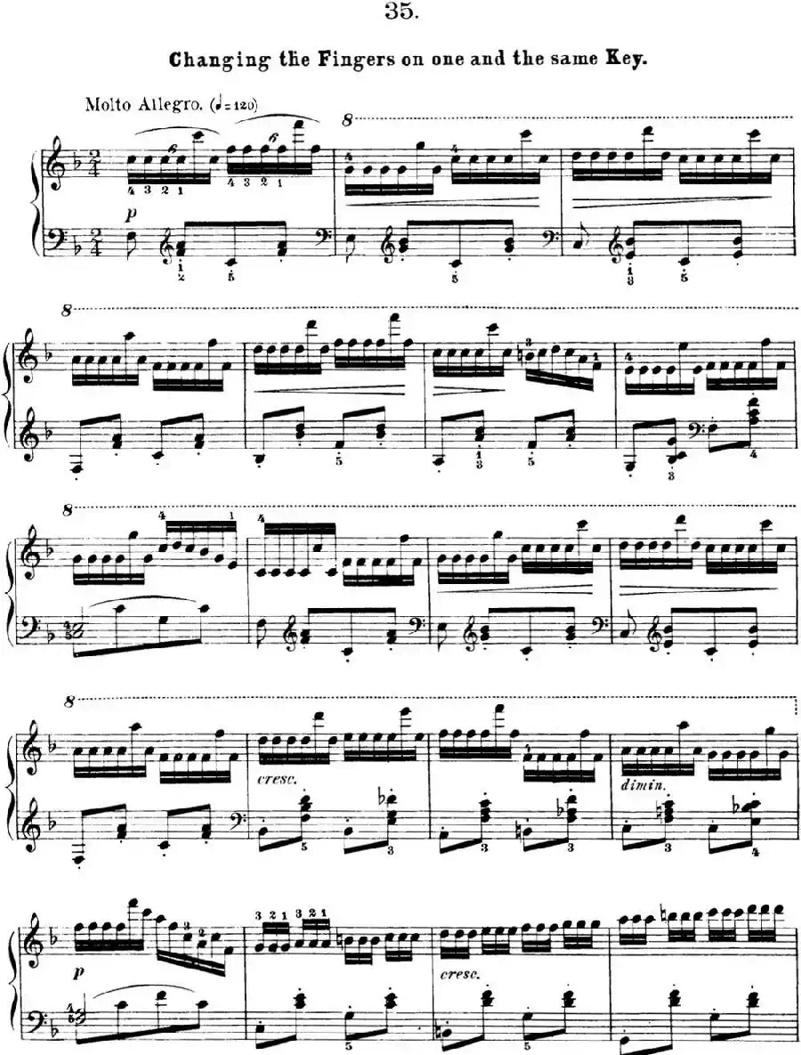 50首车尔尼Op.740钢琴手指灵巧技术练习曲（NO.35）