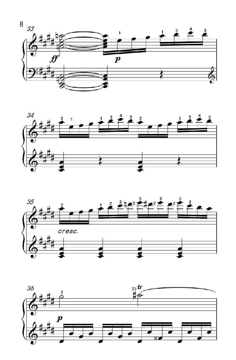 第十四号钢琴奏鸣曲（月光） 激动的急板