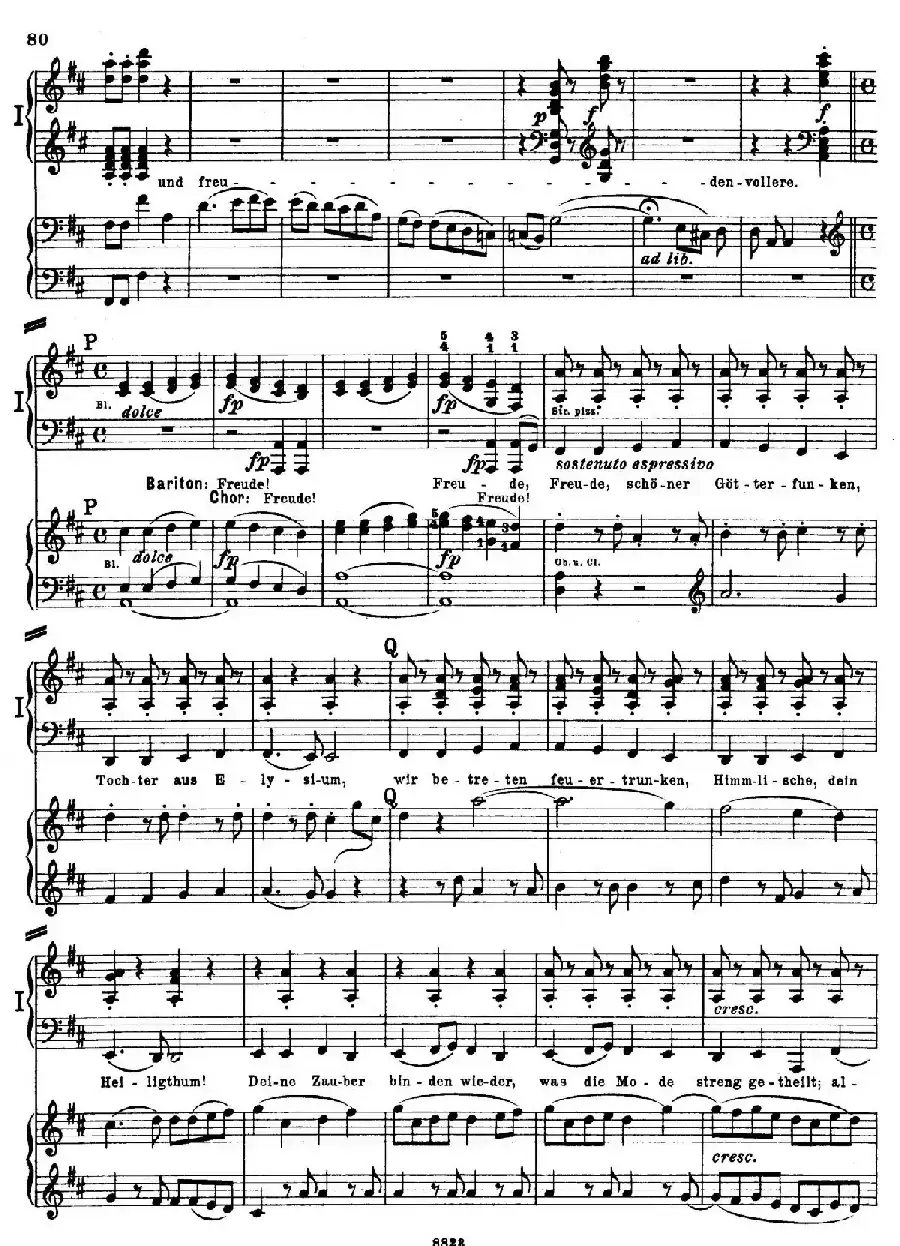 d小调第九交响曲 Op.125（双钢琴P73——82）
