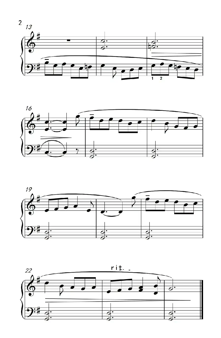 第一级 1.G大调练习曲（中央音乐学院 钢琴（业余）考级教程 1-3级）