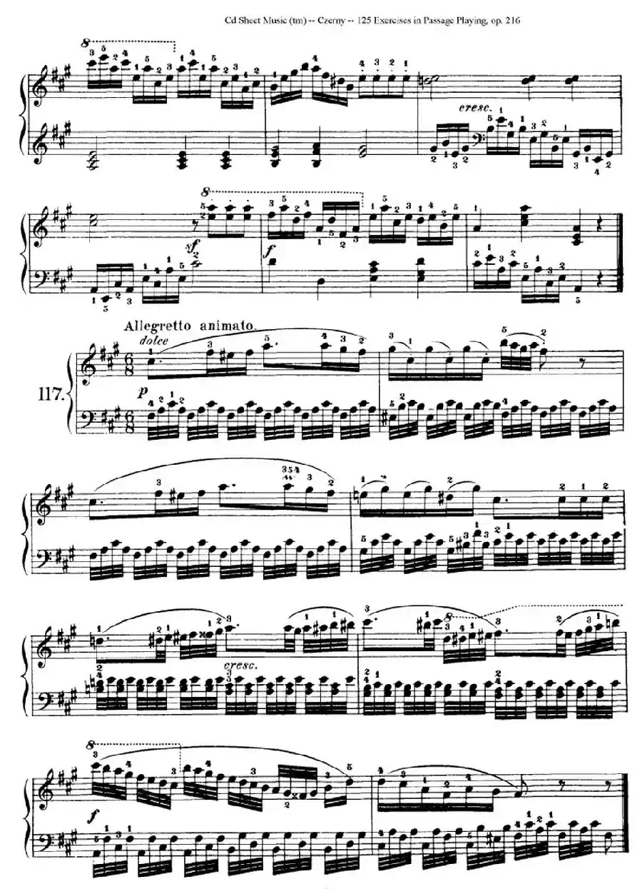 125 Exercises in Passage Playing Op.261（车尔尼125首钢琴短乐句练习曲（112——125））