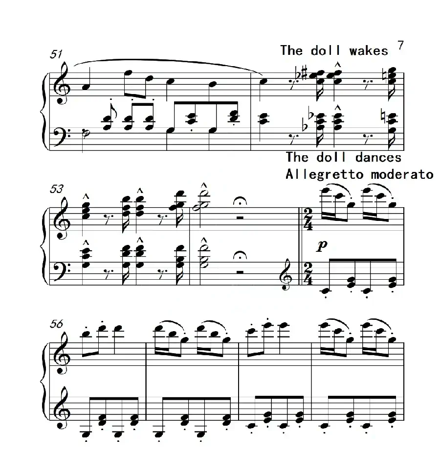 第四级B组 洋娃娃的梦(中国音乐学院钢琴考级作品1~6级)