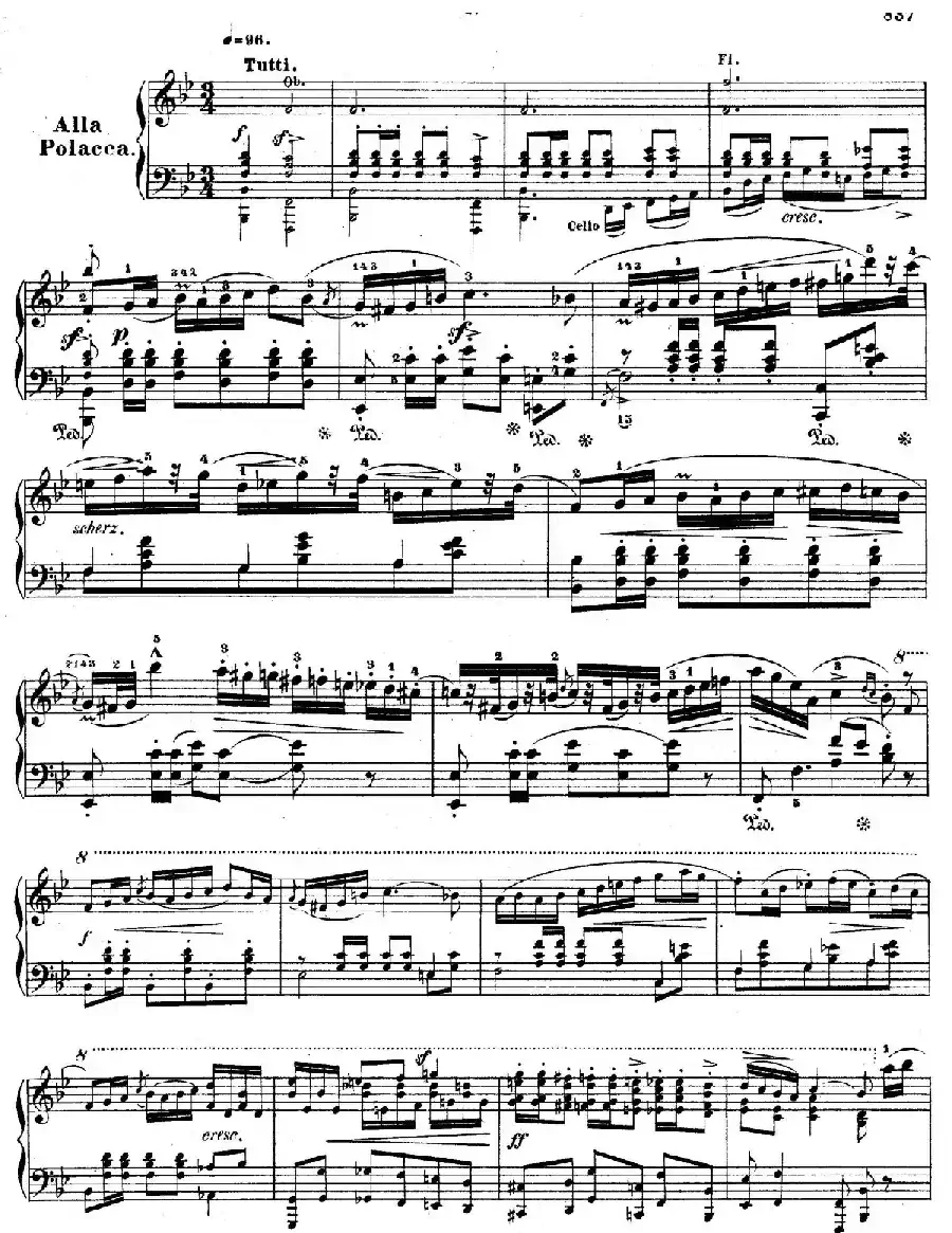 降B大调莫扎特主题变奏曲 Op.2（为钢琴与乐队而作）