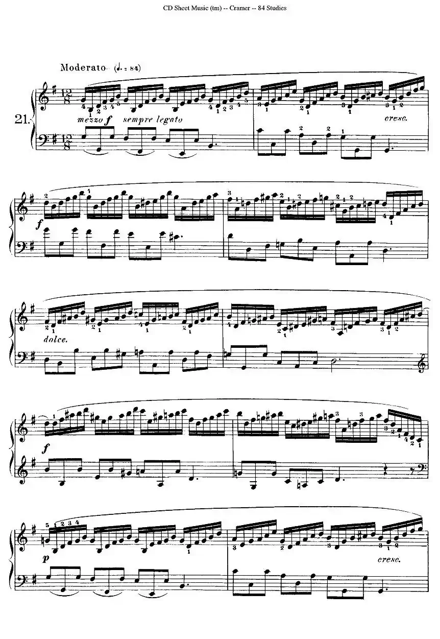 Cramer - 84 exercices（21—25）（克拉莫84首钢琴练习曲）
