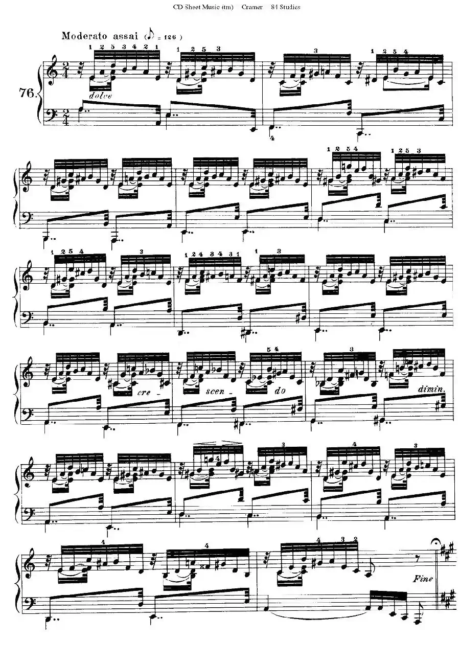 Cramer - 84 exercices（76—80）（克拉莫84首钢琴练习曲）