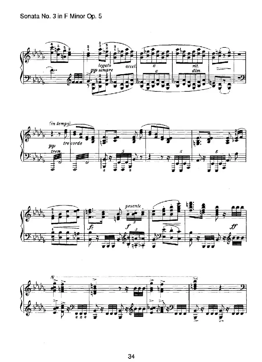 Piano Sonata No.3 in f Minor Op.5（f小调第三钢琴奏鸣曲）
