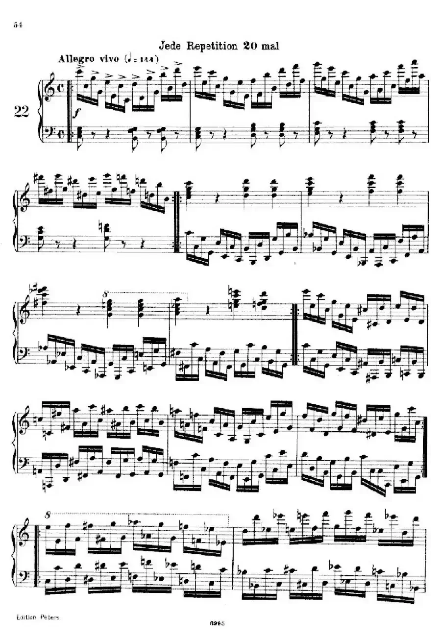 School of the Virtuoso Op.365（60首钢琴高级练习曲·22）