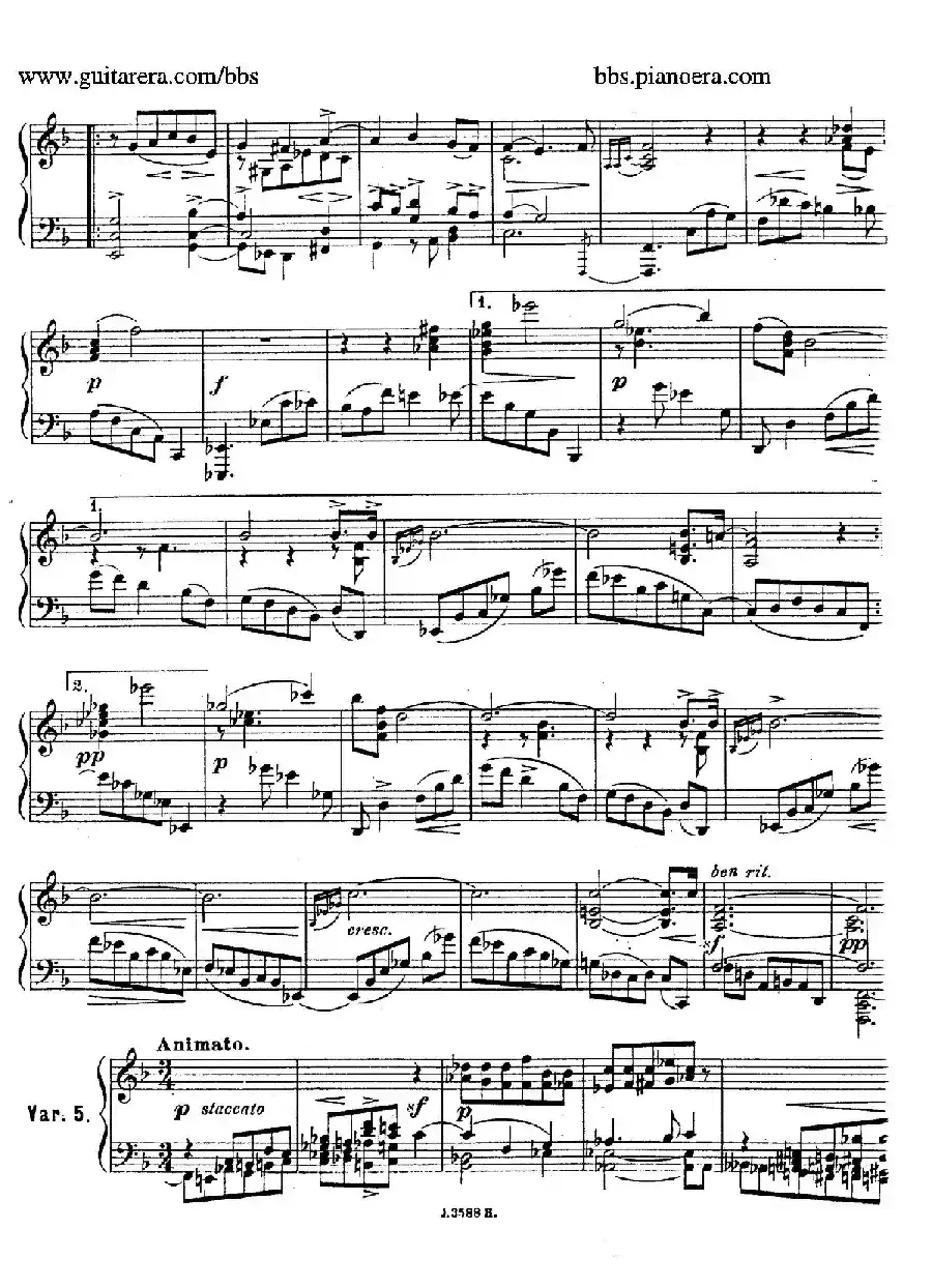 Theme with Variations and Fugue in F Major Op.14 （F大调主题变奏与赋格）