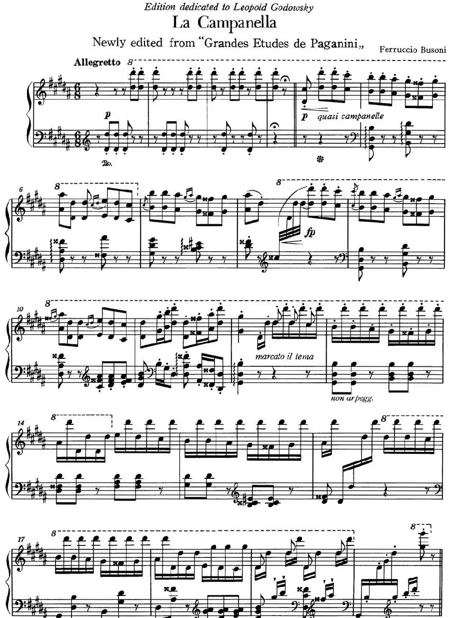 6首帕格尼尼大练习曲（La Campanella）