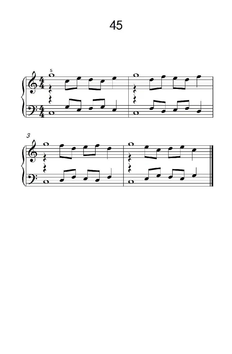 加强手指独立性的练习 45(儿童钢琴手指练习 2)