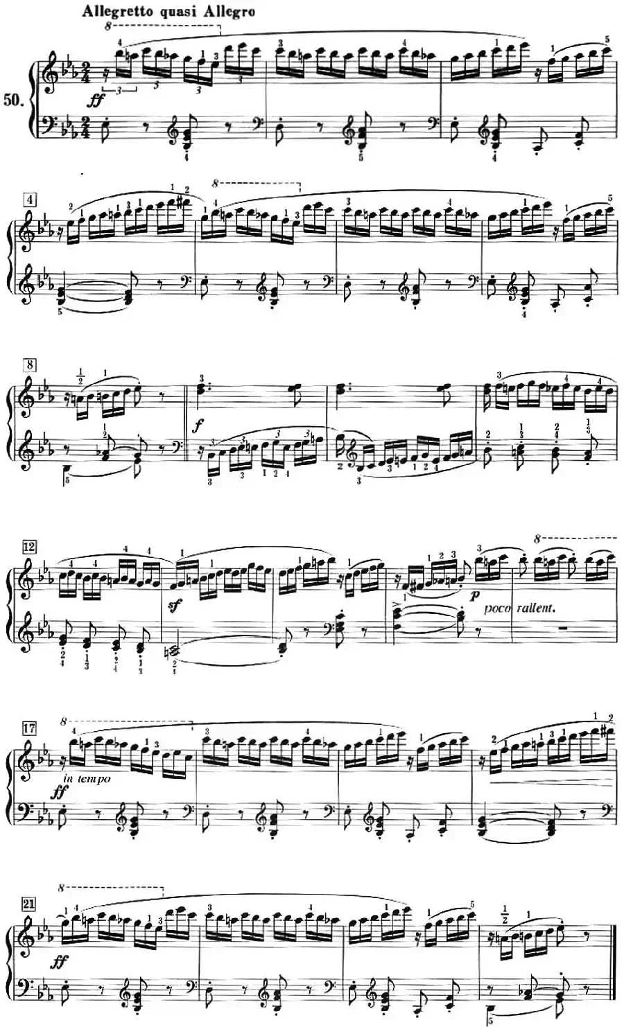 50首莱蒙钢琴练习曲 作品37（NO.50）