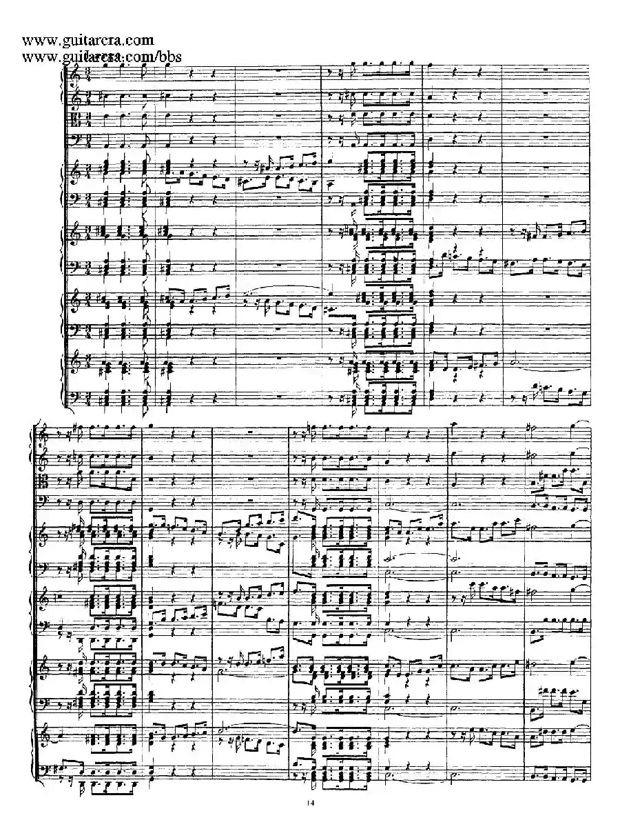为四架古钢琴而作的a小调协奏曲 BWV 1065（总谱）
