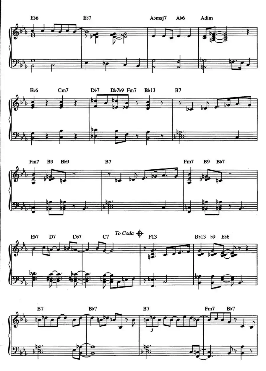 The Late Late Show（爵士钢琴酒吧独奏钢琴谱）