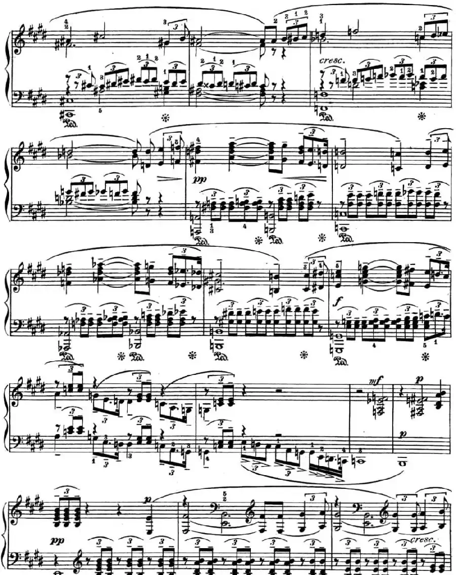 拉赫玛尼诺夫 幻想小品集 Op.3 No.3 旋律 E大调