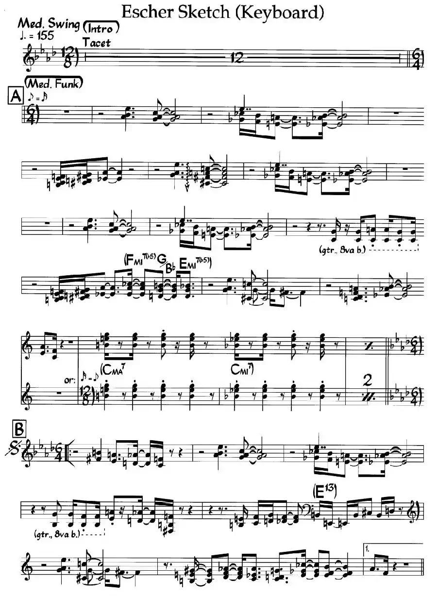 Escher Sketch(keyboard)(爵士钢琴曲)