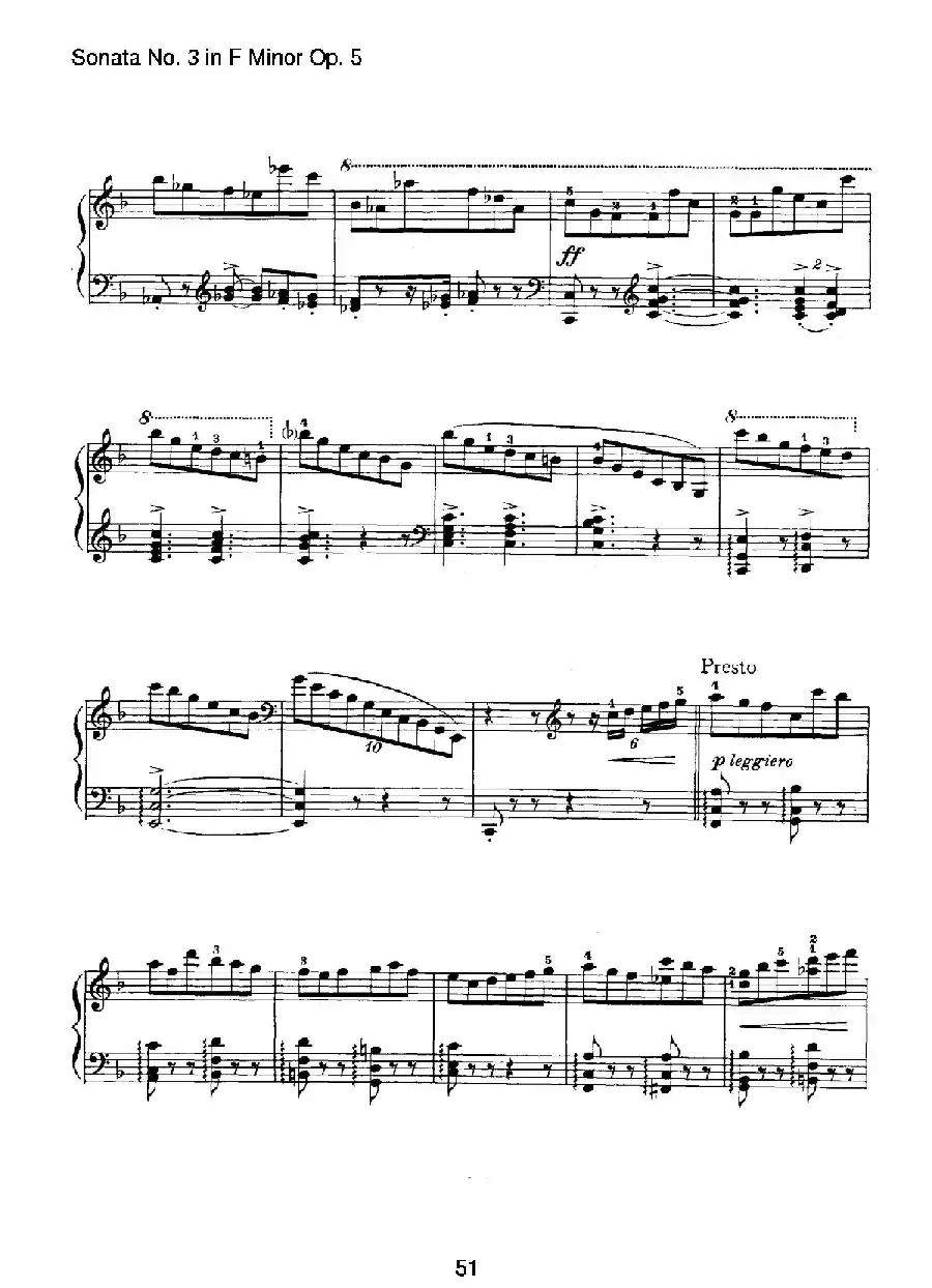 Piano Sonata No.3 in f Minor Op.5（f小调第三钢琴奏鸣曲）