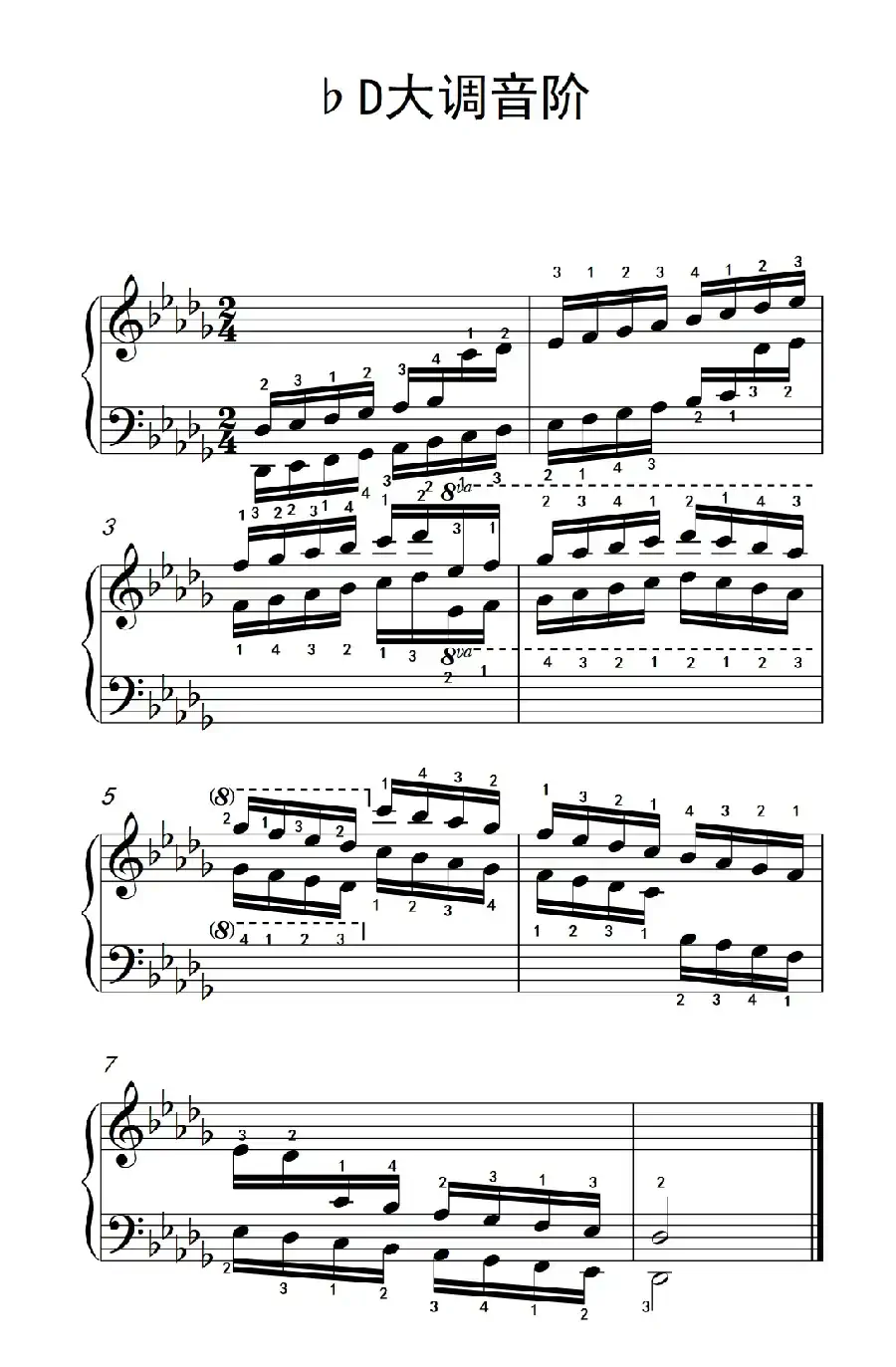 第七集21.♭D大调音阶（中央音乐学院 钢琴（业余）考级教程 7-9级）