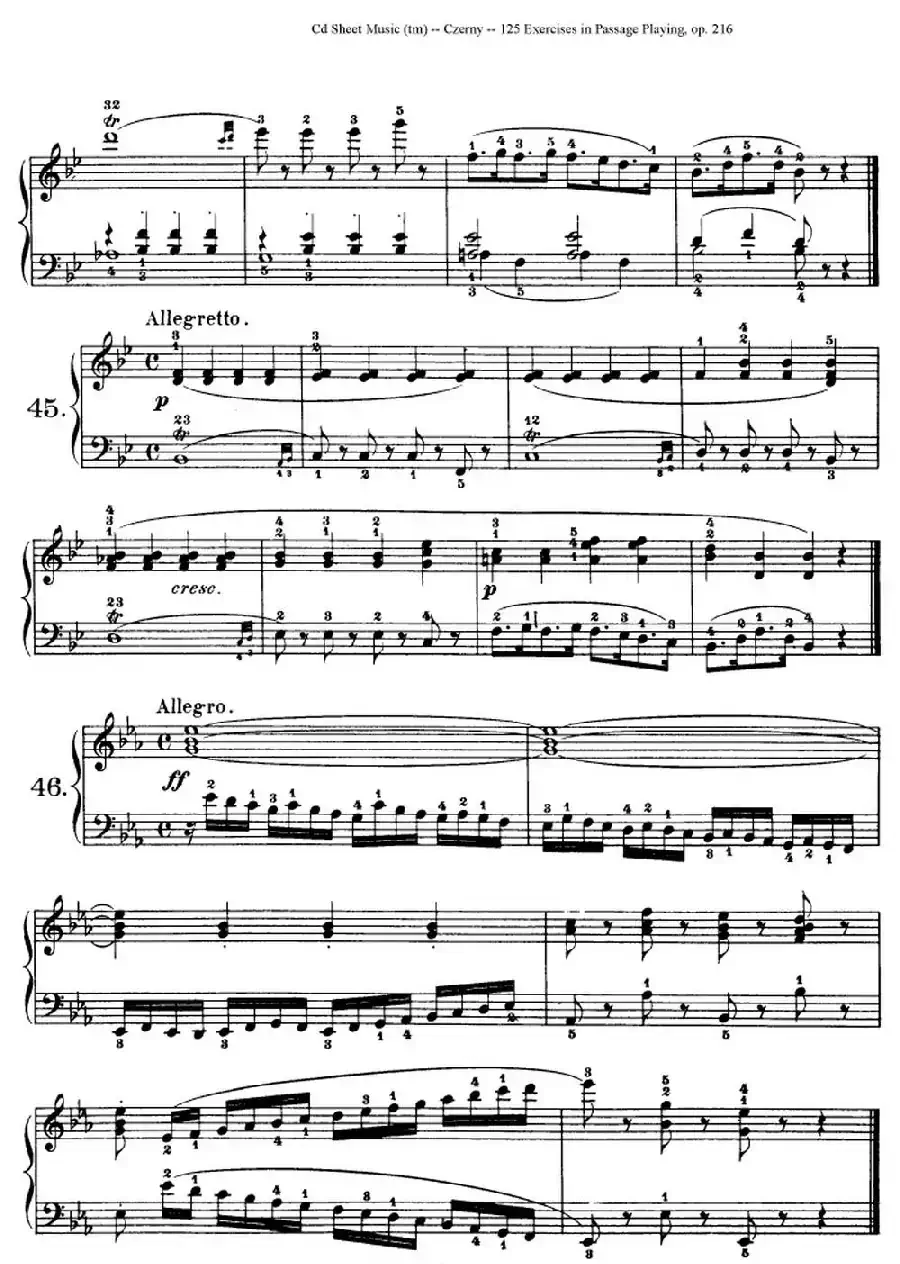 125 Exercises in Passage Playing Op.261（车尔尼125首钢琴短乐句练习曲（42——60））