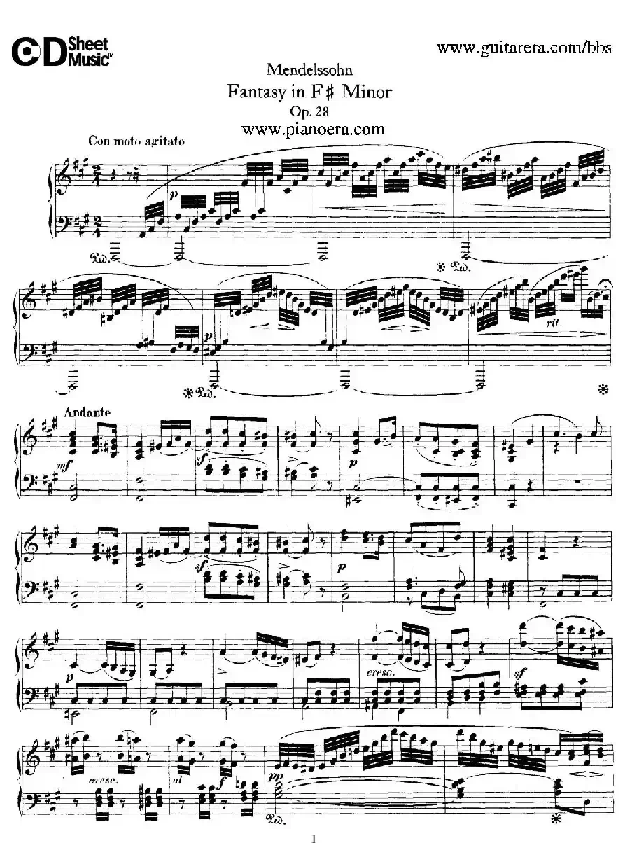 Fantasy in f-Sharp Minor Op.28（升f小调幻想曲）