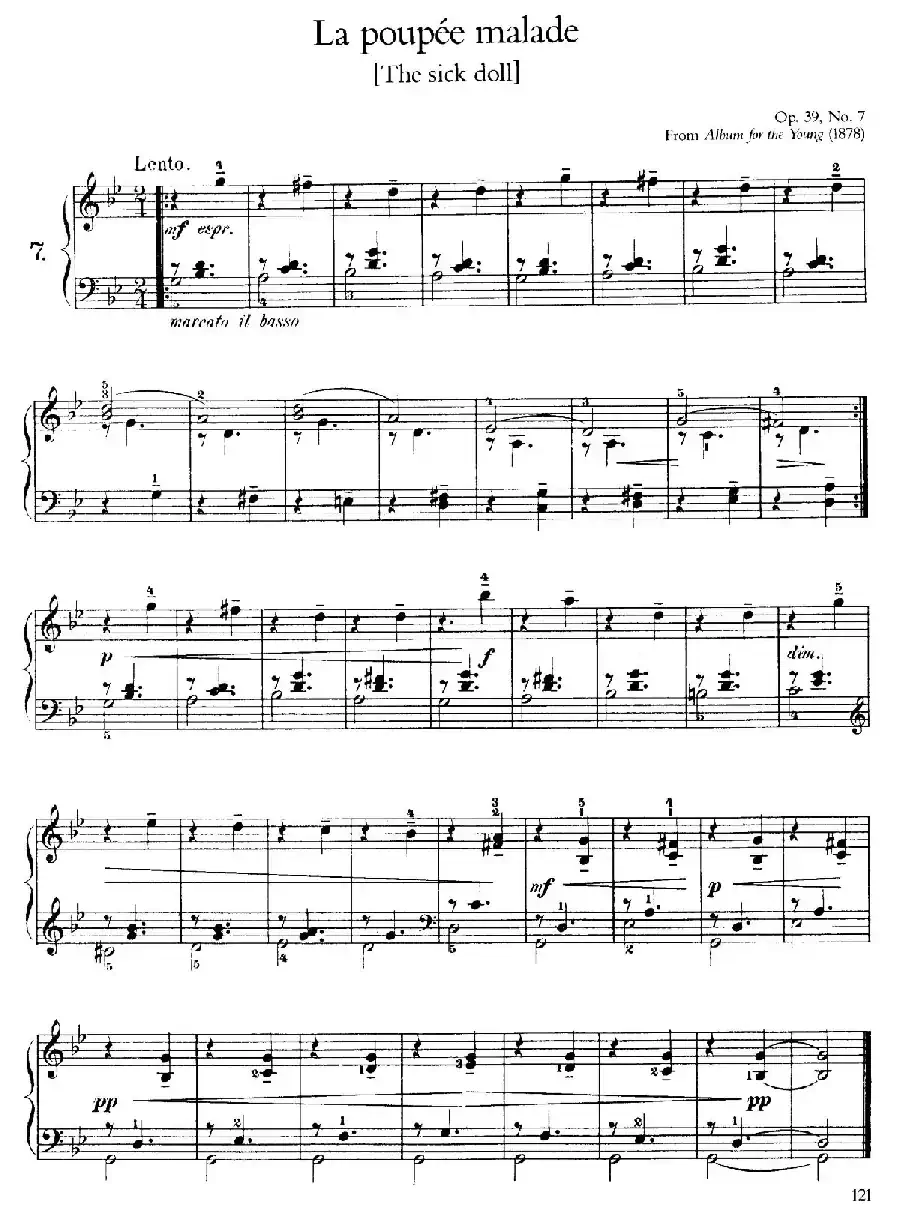 Album for the Young Op.39（儿童钢琴曲集）（7. 生病洋娃娃 The Sick Doll）