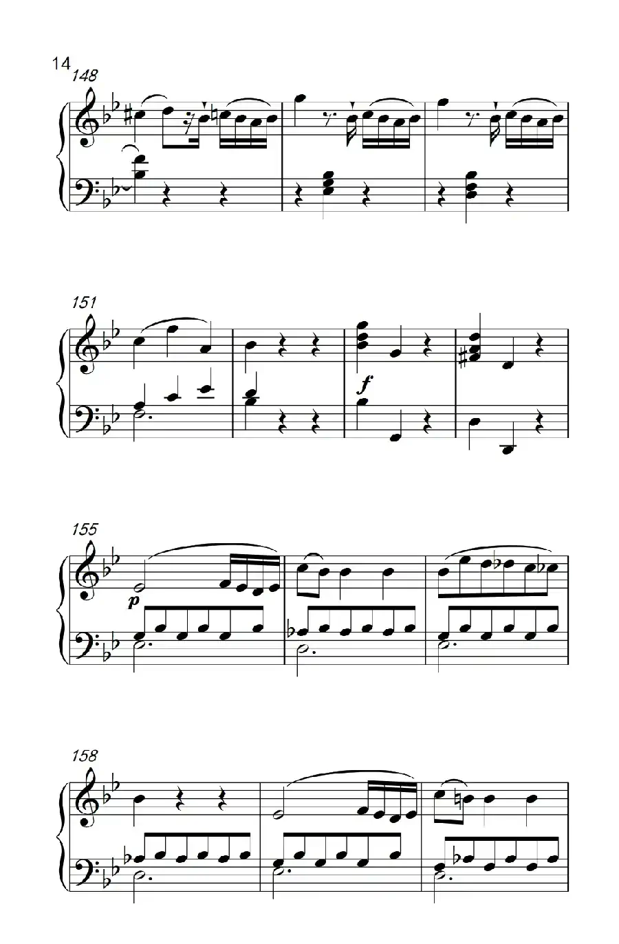 第七级1.♭B大调奏鸣曲 第一乐章 K.570(中央音乐学院 钢琴(业余)考级教程 7-9级)