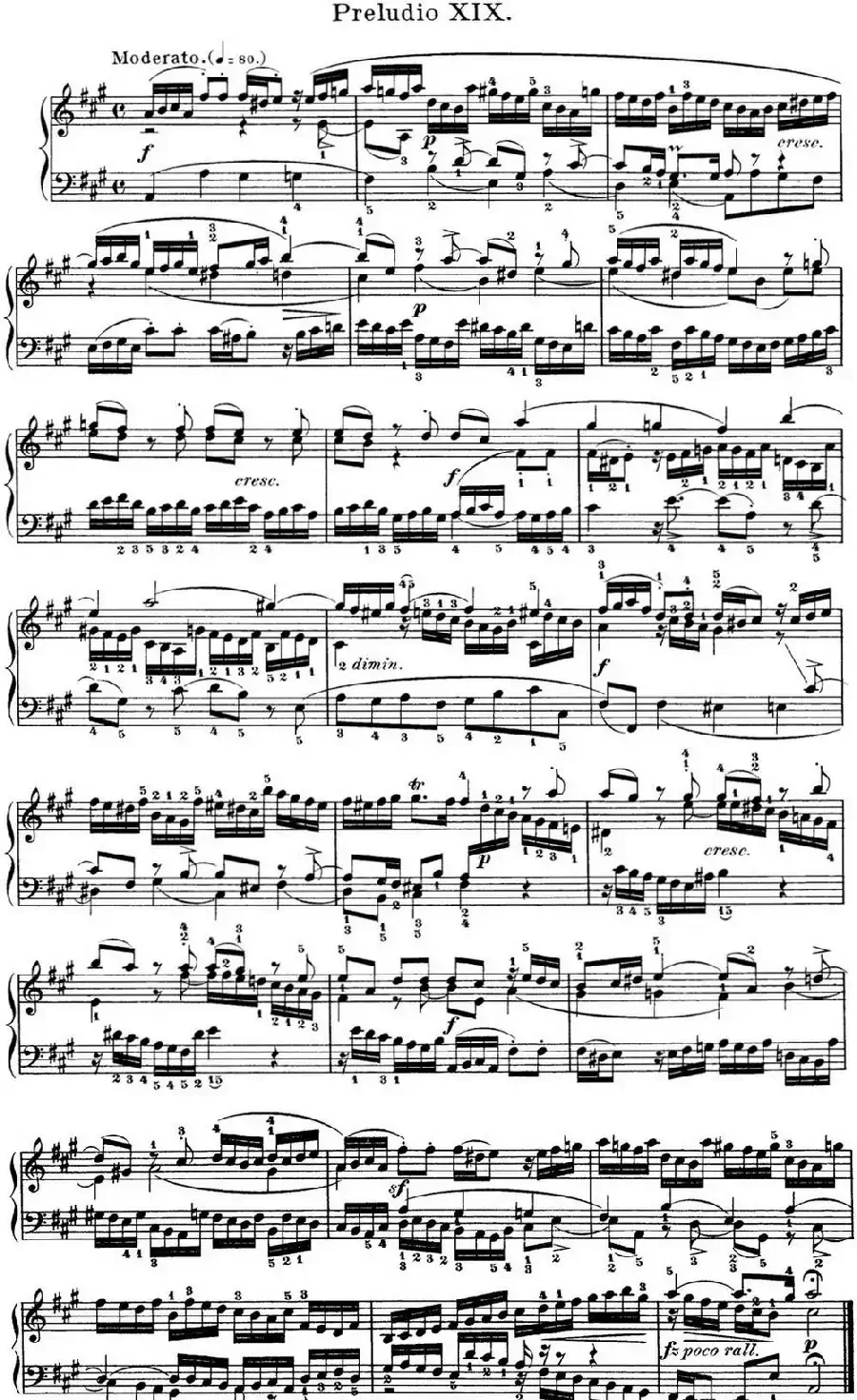 巴赫《平均律钢琴曲集·第一卷》之前奏曲（NO.19）