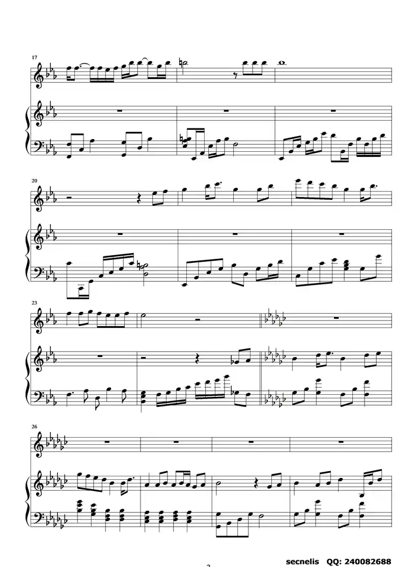 痕迹(钢琴伴奏谱)