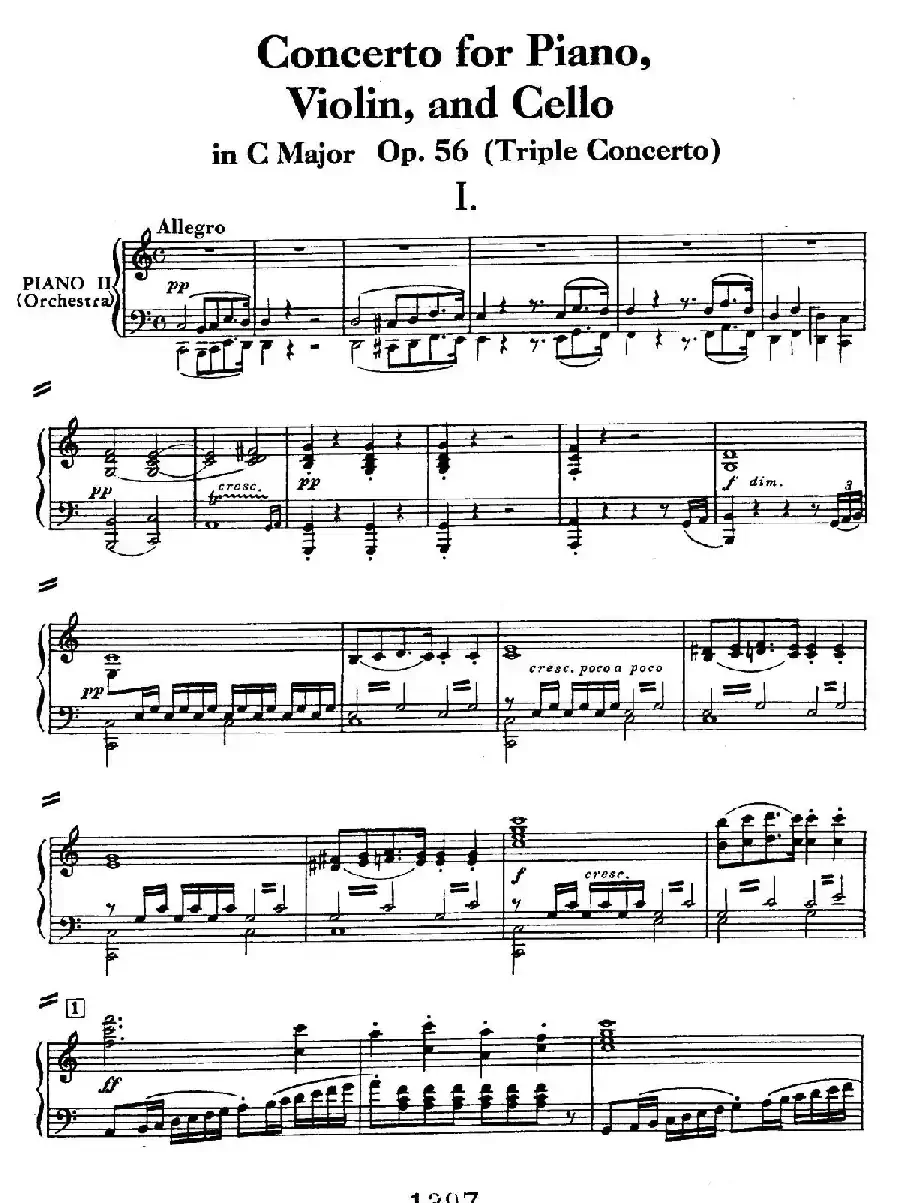 Triple Concerto in C Major Op.56（C大调三重协奏曲·双钢琴·Ⅰ）