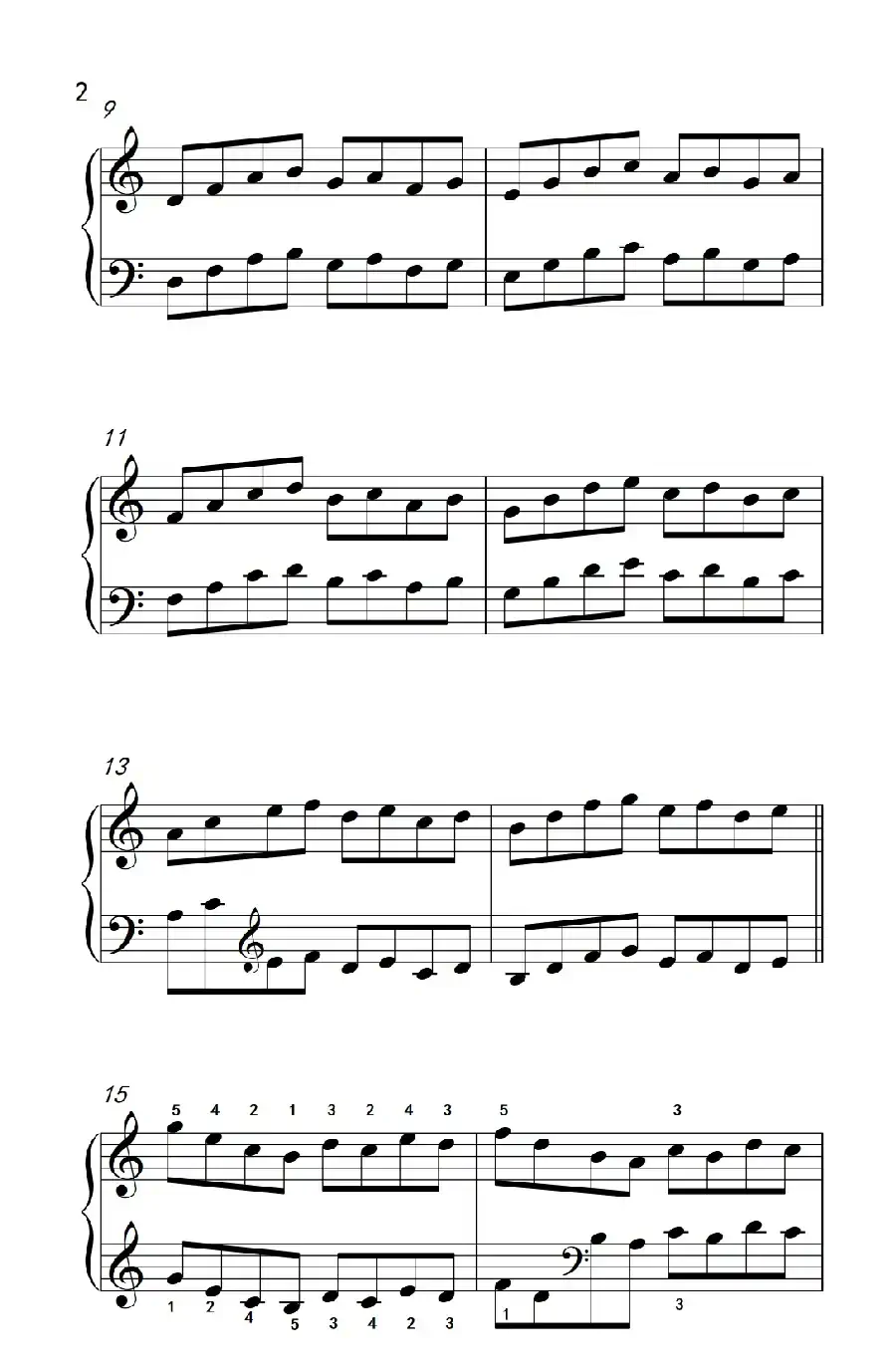 手指的连奏（约翰·汤普森 成人钢琴教程 第一册）