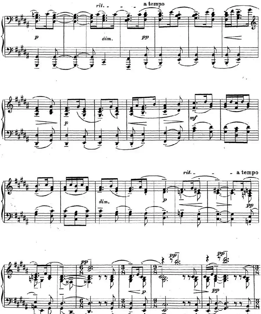 拉赫玛尼诺夫 钢琴前奏曲22 B大调 Op.32 No.11