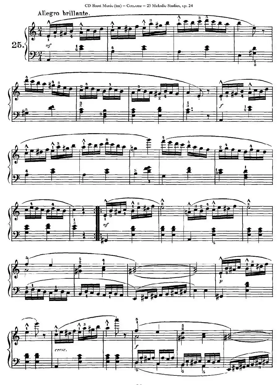 Concone - 25 Melodic Studies easy and progressive（21—25）
