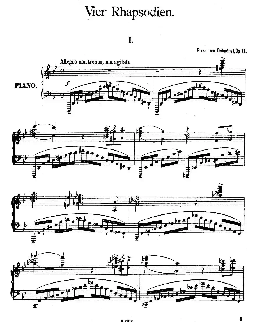 Four Rhapsodies Op.11（4首狂想曲·Ⅰ）