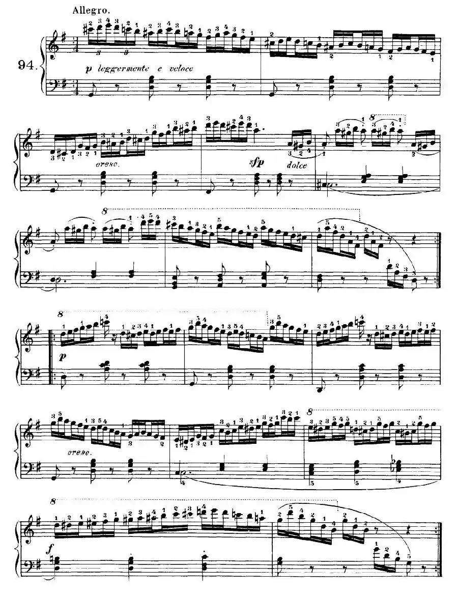 One Hundred and Ten Easy and Progressive Exercises Op.453（车尔尼110首简易练习曲 90——100）