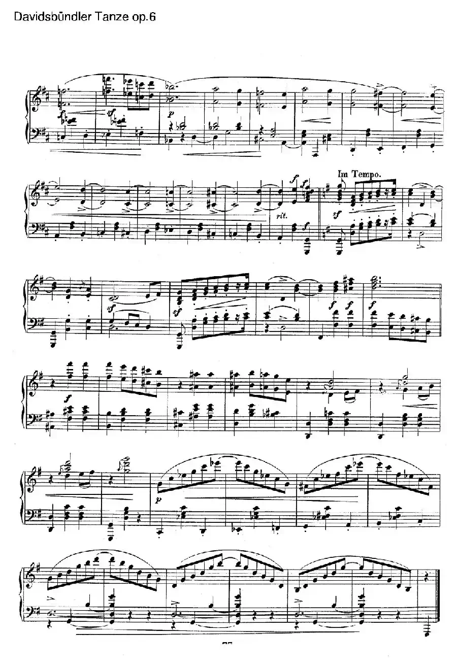 Davidsbundler Tanze Op.6（大卫同盟舞曲）