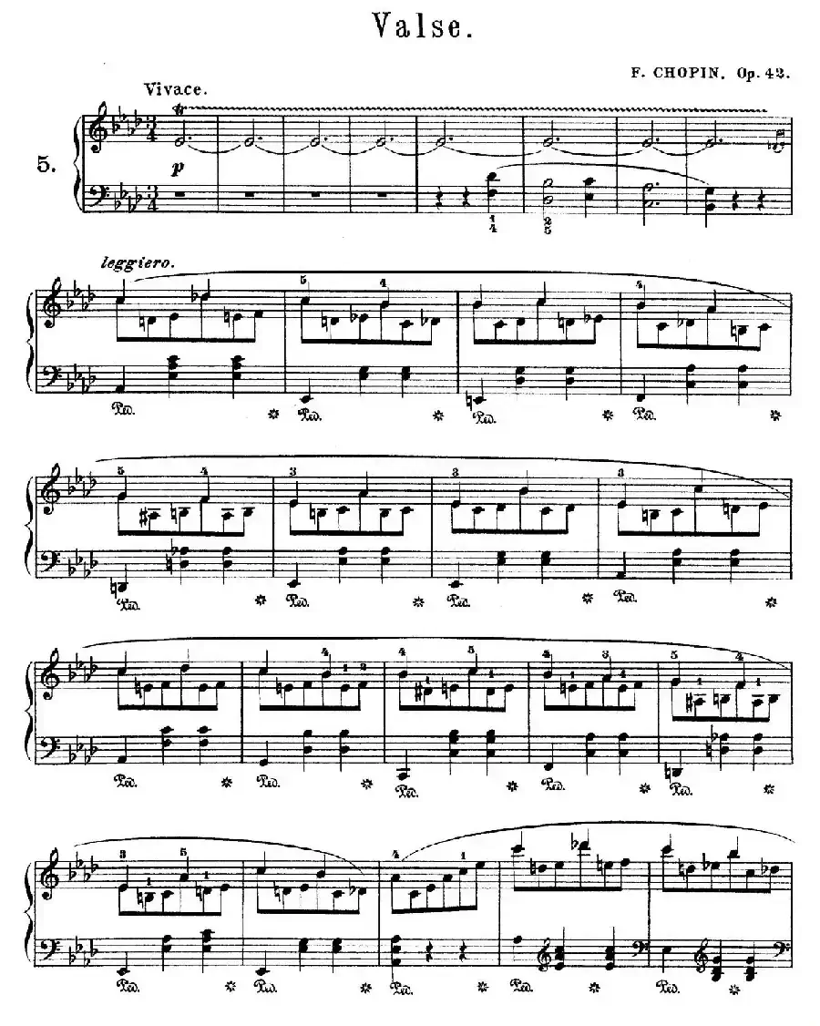 Grande Valse in A-flat Major Op.42（降A大调华丽圆舞曲）