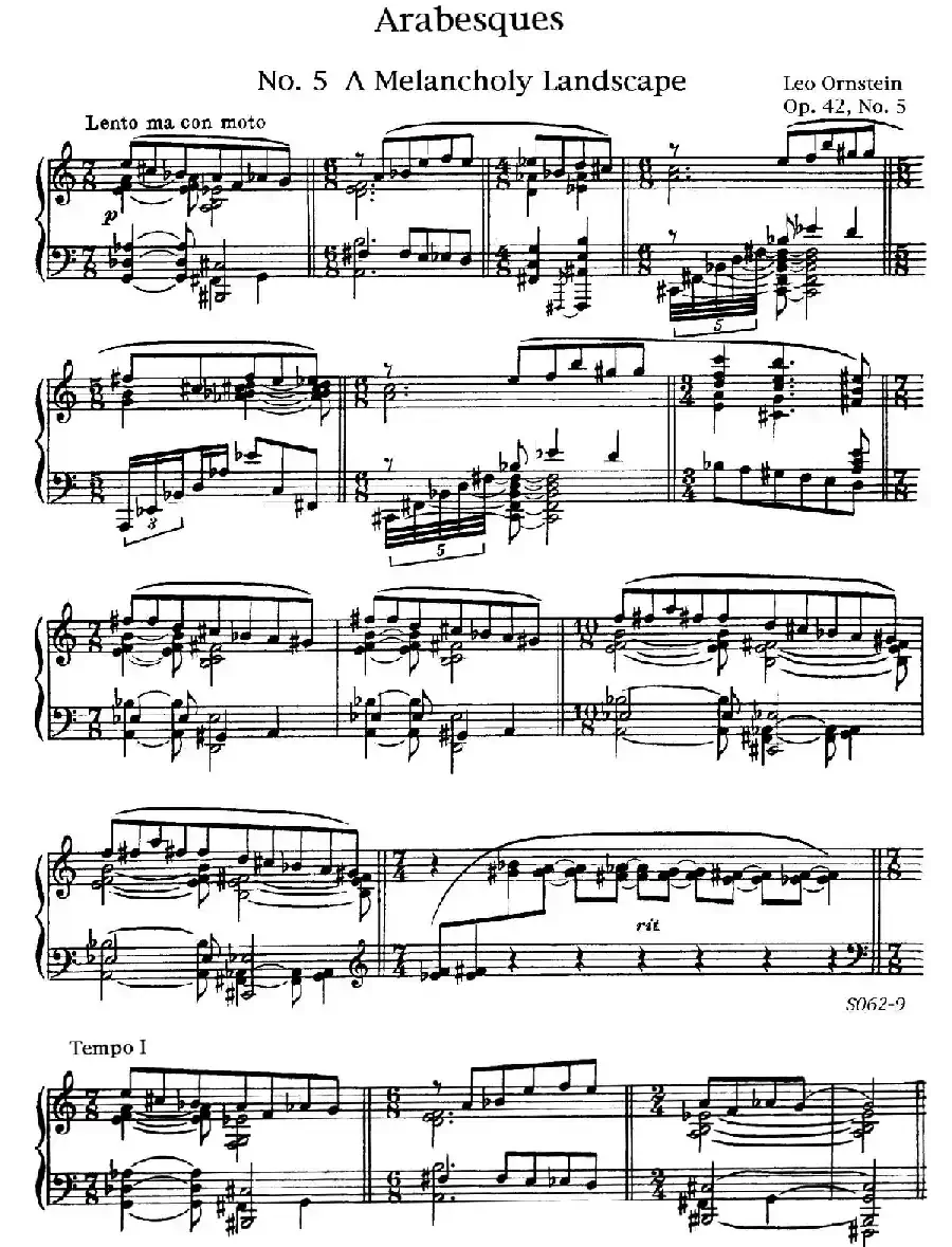Arabesques Op.42（阿拉伯风格曲 5. 伤感的风景）