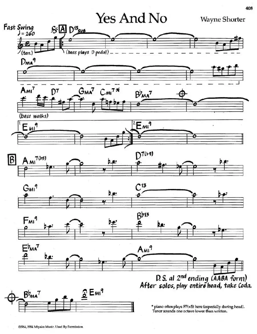 Yes And No（爵士钢琴曲）