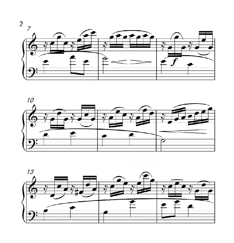 第六级B组 溪边嬉水（中国音乐学院钢琴考级作品1~6级）