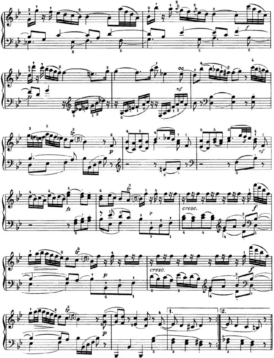 海顿 钢琴奏鸣曲 Hob XVI 44 in G minor