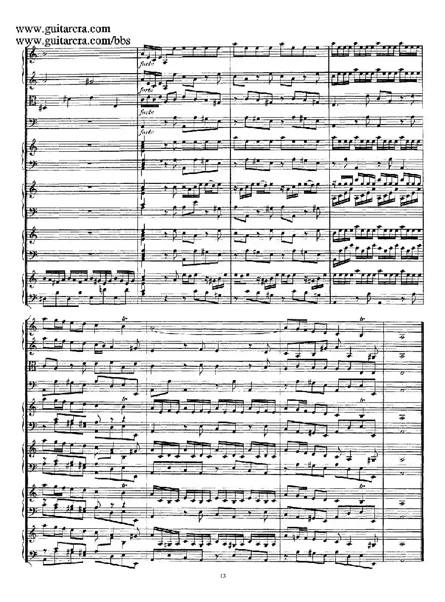 为四架古钢琴而作的a小调协奏曲 BWV 1065（总谱）