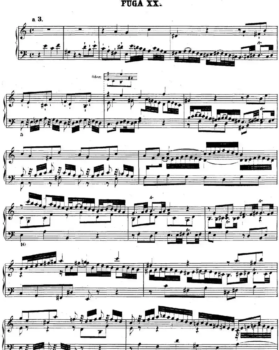 巴赫《平均律钢琴曲集·第二卷》之赋格曲（NO.20）