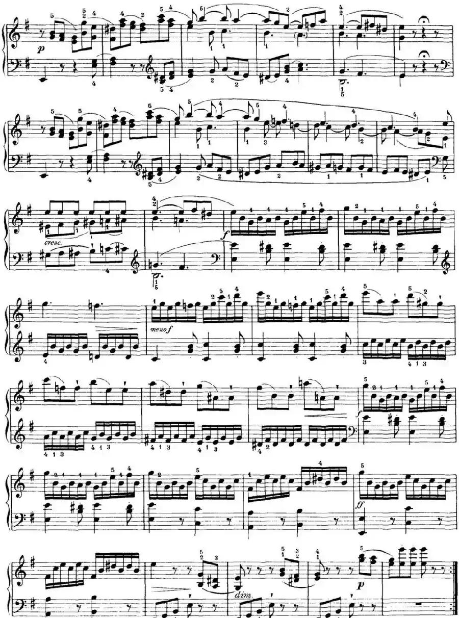 海顿 钢琴奏鸣曲 Hob XVI 34 in E minor