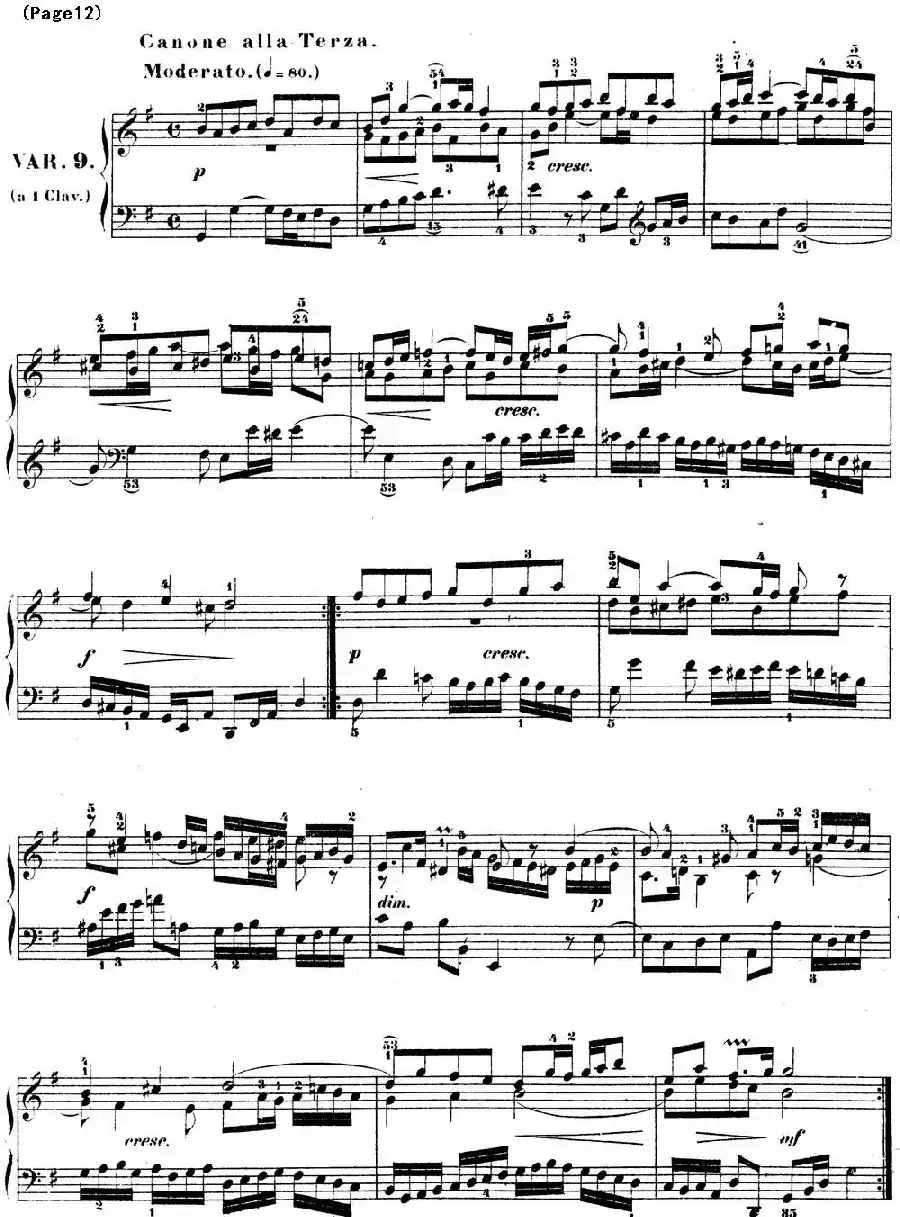 哥德堡变奏曲 巴赫 Goldberg Variationen BWV988