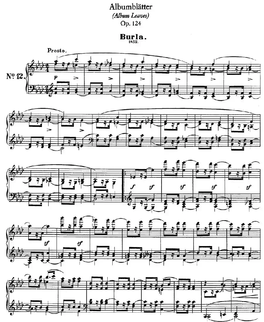 Albumblätter Op.124（纪念册页）（No.12）