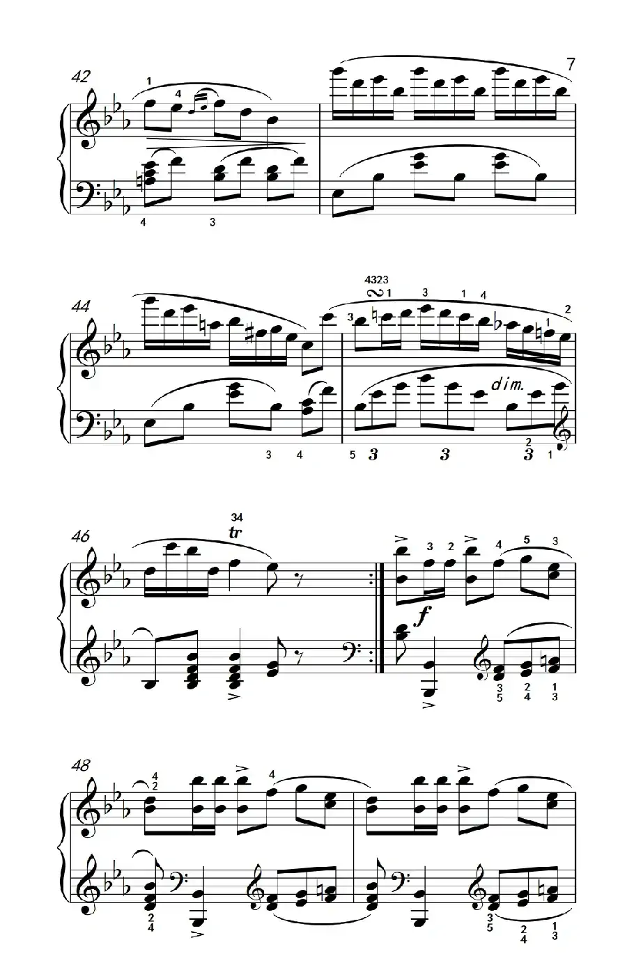 第八级3.♭A大调波兰舞曲（中央音乐学院 钢琴（业余）考级教程 7-9级）