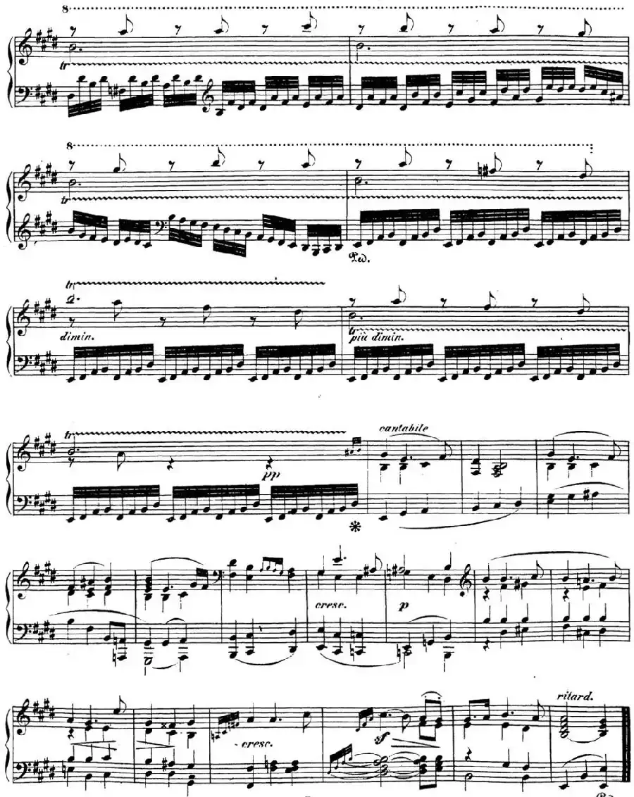 贝多芬钢琴奏鸣曲30 E大调 Op.109 E major