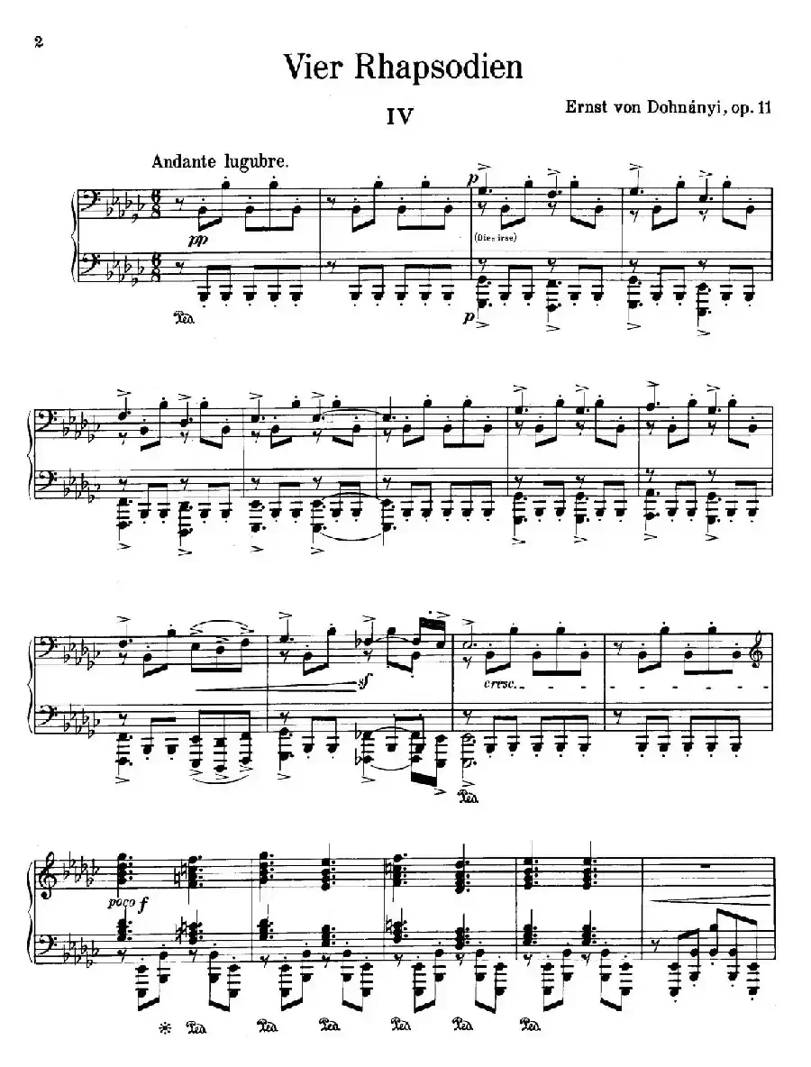 Four Rhapsodies Op.11（4首狂想曲·Ⅳ）